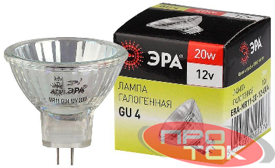 Лампа галогенная GU4-MR11-20W-12V-30Cl ЭРА C0027361