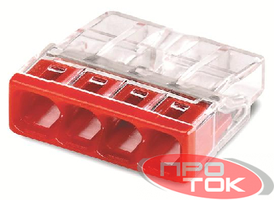 Клемма строительно-монтажная EU2.5 414 с пастой 4 отверстия TOKOV ELECTRIC TKE-EU2.5-414-P/C100